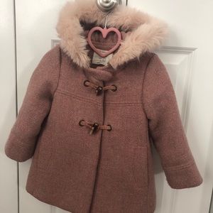 Like new! Zara Baby Faux Fur Hoodie Coat s 3-4 yrs